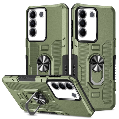 Ring Holder Armor Hybrid Phone Case, For vivo Y02, For vivo V27e, For vivo V27