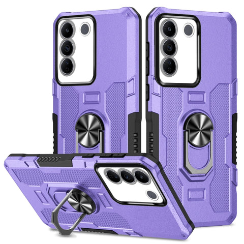 Ring Holder Armor Hybrid Phone Case, For vivo Y02, For vivo V27e, For vivo V27