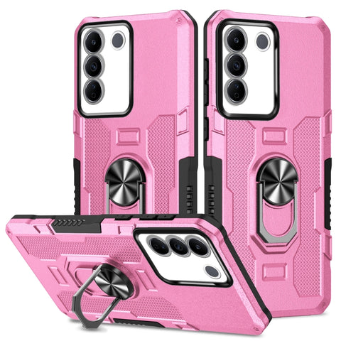 Ring Holder Armor Hybrid Phone Case, For vivo Y02, For vivo V27e, For vivo V27