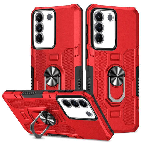 Ring Holder Armor Hybrid Phone Case, For vivo Y02, For vivo V27e, For vivo V27