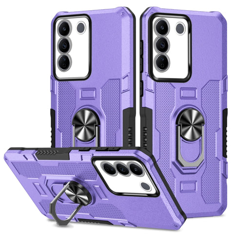 Ring Holder Armor Hybrid Phone Case, For vivo Y02, For vivo V27e, For vivo V27