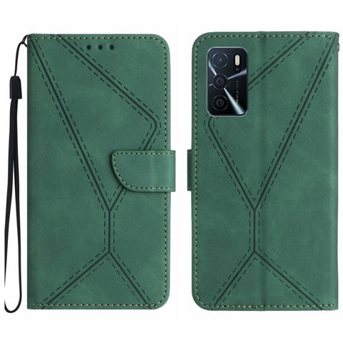 Stitching Embossed Leather Phone Case, For OPPO A17 / A17K, For OPPO A54 4G / A16, For OPPO A54 5G / A74 5G, For OPPO A55s JP, For OPPO A57 4G / A77 4G, For OPPO A78 5G, For OPPO Reno7 A JP, For OPPO Reno8 4G / Reno7 4G