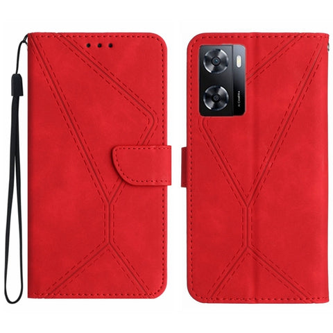 Stitching Embossed Leather Phone Case, For OPPO A17 / A17K, For OPPO A54 4G / A16, For OPPO A54 5G / A74 5G, For OPPO A55s JP, For OPPO A57 4G / A77 4G, For OPPO A78 5G, For OPPO Reno7 A JP, For OPPO Reno8 4G / Reno7 4G