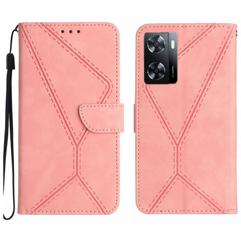 Stitching Embossed Leather Phone Case, For OPPO A17 / A17K, For OPPO A54 4G / A16, For OPPO A54 5G / A74 5G, For OPPO A55s JP, For OPPO A57 4G / A77 4G, For OPPO A78 5G, For OPPO Reno7 A JP, For OPPO Reno8 4G / Reno7 4G