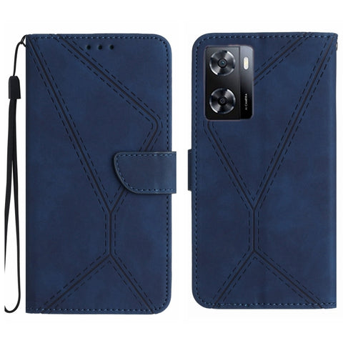 Stitching Embossed Leather Phone Case, For OPPO A17 / A17K, For OPPO A54 4G / A16, For OPPO A54 5G / A74 5G, For OPPO A55s JP, For OPPO A57 4G / A77 4G, For OPPO A78 5G, For OPPO Reno7 A JP, For OPPO Reno8 4G / Reno7 4G