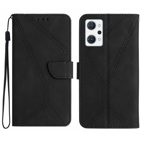 Stitching Embossed Leather Phone Case, For OPPO A17 / A17K, For OPPO A54 4G / A16, For OPPO A54 5G / A74 5G, For OPPO A55s JP, For OPPO A57 4G / A77 4G, For OPPO A78 5G, For OPPO Reno7 A JP, For OPPO Reno8 4G / Reno7 4G