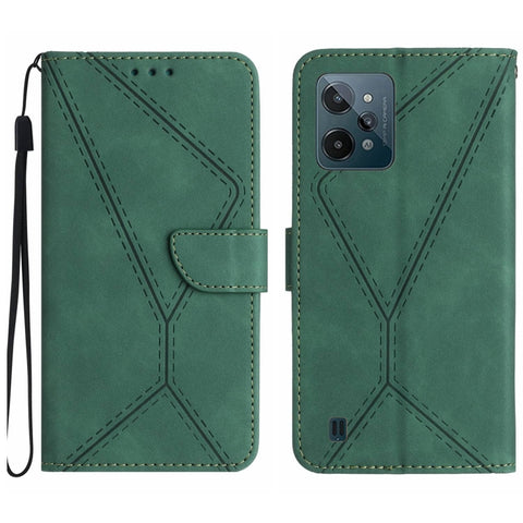 Stitching Embossed Leather Phone Case, For Realme C31, For Realme C55, For Realme 9i / OPPO A36 4G, For Realme 10 4G, For Realme 10 5G / 9i 5G, For Realme 10 Pro+, For Realme C33 2023 / 2022, For Realme C35