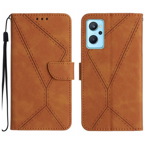 Stitching Embossed Leather Phone Case, For Realme C31, For Realme C55, For Realme 9i / OPPO A36 4G, For Realme 10 4G, For Realme 10 5G / 9i 5G, For Realme 10 Pro+, For Realme C33 2023 / 2022, For Realme C35