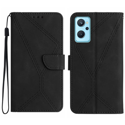 Stitching Embossed Leather Phone Case, For Realme C31, For Realme C55, For Realme 9i / OPPO A36 4G, For Realme 10 4G, For Realme 10 5G / 9i 5G, For Realme 10 Pro+, For Realme C33 2023 / 2022, For Realme C35