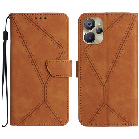 Stitching Embossed Leather Phone Case, For Realme C31, For Realme C55, For Realme 9i / OPPO A36 4G, For Realme 10 4G, For Realme 10 5G / 9i 5G, For Realme 10 Pro+, For Realme C33 2023 / 2022, For Realme C35