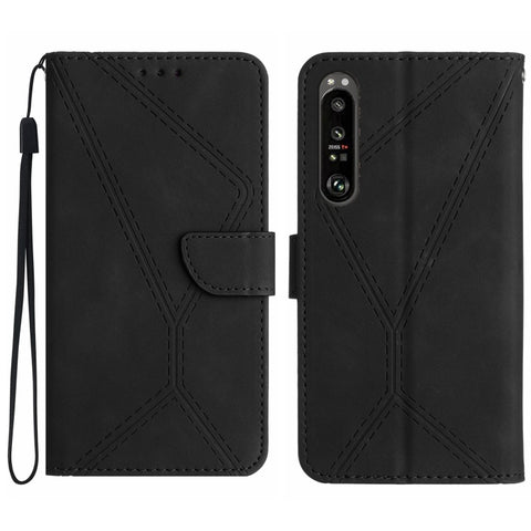Stitching Embossed Leather Phone Case, For Sony Xperia 1 III, For Sony Xperia 1 IV, For Sony Xperia 1 V, For Sony Xperia 5 III, For Sony Xperia 5 IV, For Sony Xperia 5 V, For Sony Xperia 10 III, For Sony Xperia 10 IV