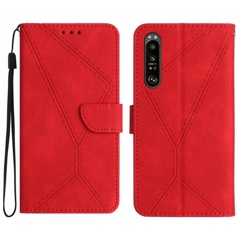 Stitching Embossed Leather Phone Case, For Sony Xperia 1 III, For Sony Xperia 1 IV, For Sony Xperia 1 V, For Sony Xperia 5 III, For Sony Xperia 5 IV, For Sony Xperia 5 V, For Sony Xperia 10 III, For Sony Xperia 10 IV