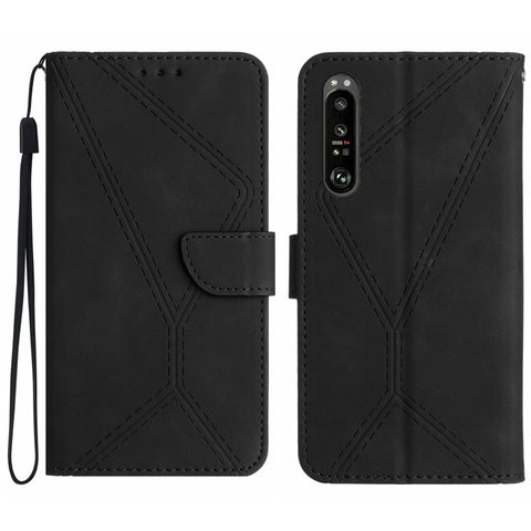 Stitching Embossed Leather Phone Case, For Sony Xperia 1 III, For Sony Xperia 1 IV, For Sony Xperia 1 V, For Sony Xperia 5 III, For Sony Xperia 5 IV, For Sony Xperia 5 V, For Sony Xperia 10 III, For Sony Xperia 10 IV