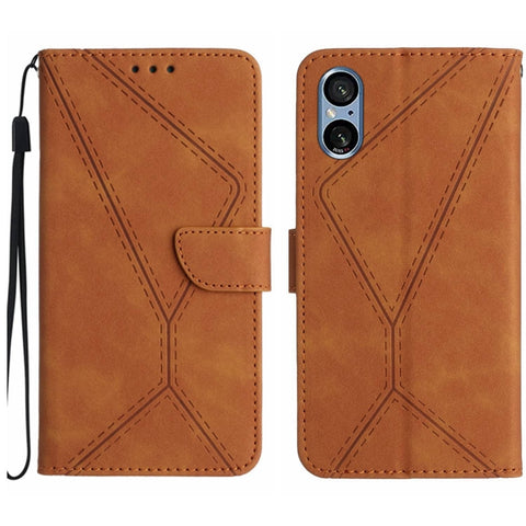 Stitching Embossed Leather Phone Case, For Sony Xperia 1 III, For Sony Xperia 1 IV, For Sony Xperia 1 V, For Sony Xperia 5 III, For Sony Xperia 5 IV, For Sony Xperia 5 V, For Sony Xperia 10 III, For Sony Xperia 10 IV