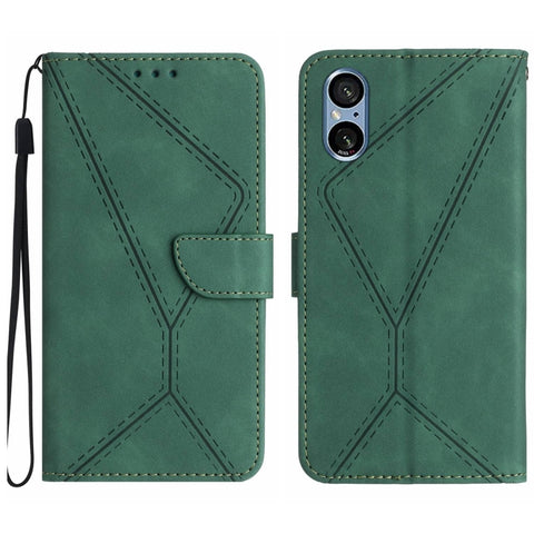 Stitching Embossed Leather Phone Case, For Sony Xperia 1 III, For Sony Xperia 1 IV, For Sony Xperia 1 V, For Sony Xperia 5 III, For Sony Xperia 5 IV, For Sony Xperia 5 V, For Sony Xperia 10 III, For Sony Xperia 10 IV