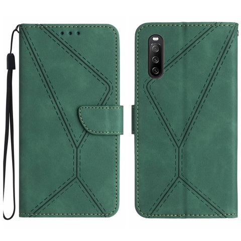 Stitching Embossed Leather Phone Case, For Sony Xperia 1 III, For Sony Xperia 1 IV, For Sony Xperia 1 V, For Sony Xperia 5 III, For Sony Xperia 5 IV, For Sony Xperia 5 V, For Sony Xperia 10 III, For Sony Xperia 10 IV