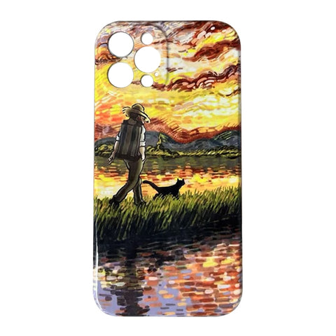 Oil Painting Pattern Glossy PC Phone Case, For iPhone X / XS, For iPhone XR, For iPhone XS Max, For iPhone 8 Plus / 7 Plus