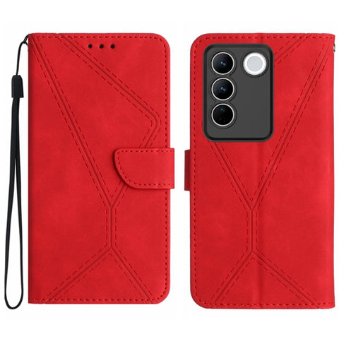 Stitching Embossed Leather Phone Case, For vivo V23 5G, For vivo V25 / X80 Lite, For vivo V27 5G / V27 Pro 5G