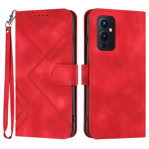 Line Pattern Skin Feel Leather Phone Case, For OnePlus Nord 2 5G, For OnePlus 9 Pro, For OnePlus 9, For OnePlus 8 Pro