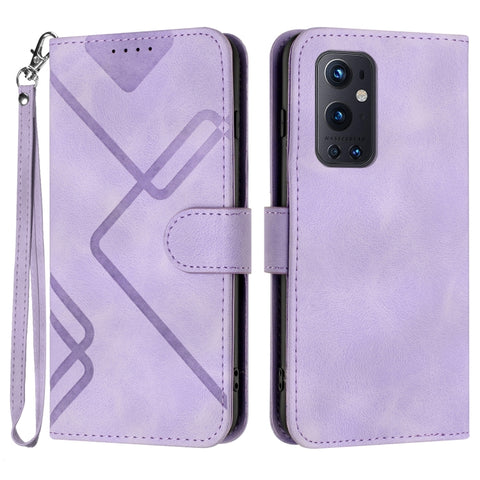 Line Pattern Skin Feel Leather Phone Case, For OnePlus Nord 2 5G, For OnePlus 9 Pro, For OnePlus 9, For OnePlus 8 Pro