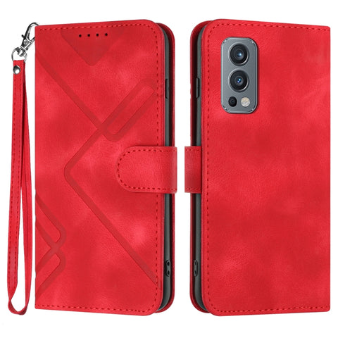 Line Pattern Skin Feel Leather Phone Case, For OnePlus Nord 2 5G, For OnePlus 9 Pro, For OnePlus 9, For OnePlus 8 Pro
