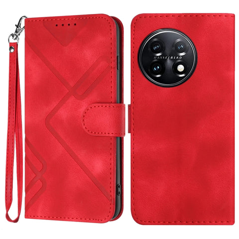 Line Pattern Skin Feel Leather Phone Case, For OnePlus Turbo 6 / 6V, For OnePlus Ace 6, For OnePlus 15, For OnePlus 13T, For OnePlus Ace 5 / 13R Global, For OnePlus 12, For OnePlus Ace 2V, For OnePlus 11