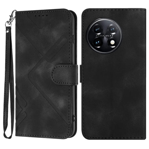 Line Pattern Skin Feel Leather Phone Case, For OnePlus Turbo 6 / 6V, For OnePlus Ace 6, For OnePlus 15, For OnePlus 13T, For OnePlus Ace 5 / 13R Global, For OnePlus 12, For OnePlus Ace 2V, For OnePlus 11