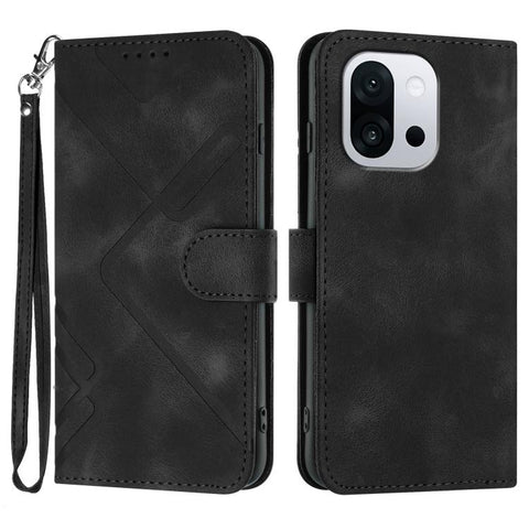 Line Pattern Skin Feel Leather Phone Case, For OnePlus Turbo 6 / 6V, For OnePlus Ace 6, For OnePlus 15, For OnePlus 13T, For OnePlus Ace 5 / 13R Global, For OnePlus 12, For OnePlus Ace 2V, For OnePlus 11