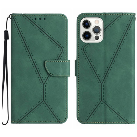 Stitching Embossed Leather Phone Case, For iPhone 14, For iPhone 14 Pro, For iPhone 14 Pro Max, For iPhone 13, For iPhone 13 Pro, For iPhone 13 Pro Max, For iPhone 12 / 12 Pro, For iPhone 12 Pro Max