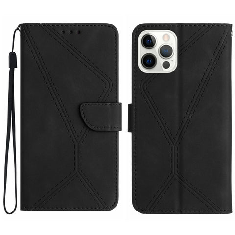 Stitching Embossed Leather Phone Case, For iPhone 14, For iPhone 14 Pro, For iPhone 14 Pro Max, For iPhone 13, For iPhone 13 Pro, For iPhone 13 Pro Max, For iPhone 12 / 12 Pro, For iPhone 12 Pro Max