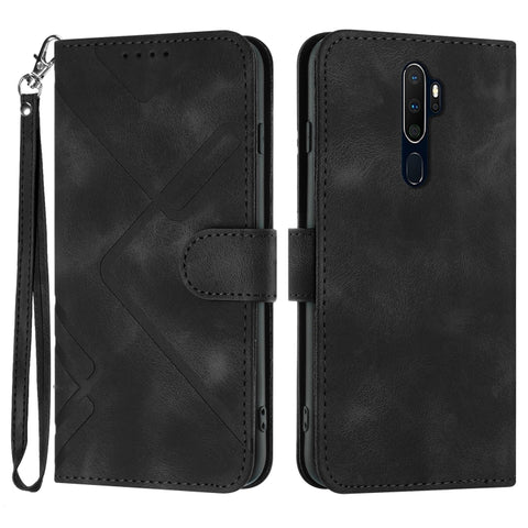 Line Pattern Skin Feel Leather Phone Case, For OPPO A74 5G/A93 5G/A54 5G, For OPPO Reno5 4G / 5G / Find X3 Lite, For OPPO A15 / A15s, For OPPO A53s / A32 / A53, For OPPO A52 / A72 / A92, For OPPO A9 2020/A5 2020