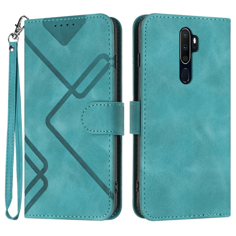 Line Pattern Skin Feel Leather Phone Case, For OPPO A74 5G/A93 5G/A54 5G, For OPPO Reno5 4G / 5G / Find X3 Lite, For OPPO A15 / A15s, For OPPO A53s / A32 / A53, For OPPO A52 / A72 / A92, For OPPO A9 2020/A5 2020