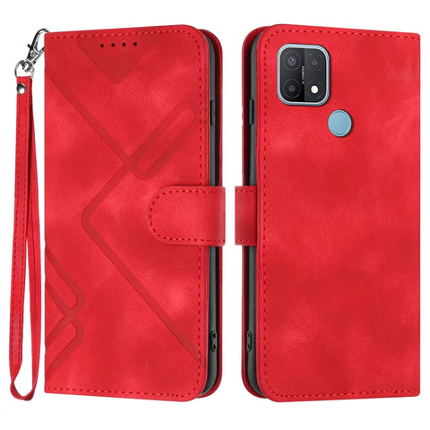 Line Pattern Skin Feel Leather Phone Case, For OPPO A74 5G/A93 5G/A54 5G, For OPPO Reno5 4G / 5G / Find X3 Lite, For OPPO A15 / A15s, For OPPO A53s / A32 / A53, For OPPO A52 / A72 / A92, For OPPO A9 2020/A5 2020