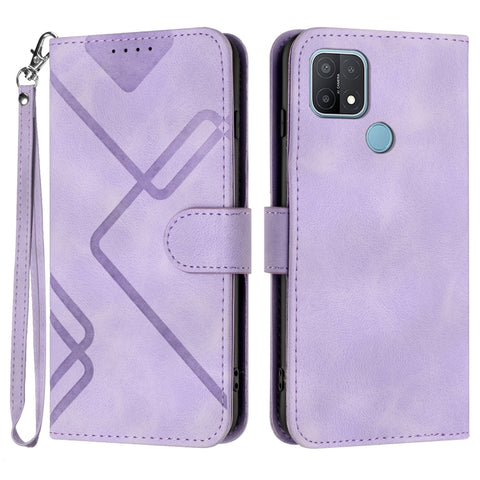 Line Pattern Skin Feel Leather Phone Case, For OPPO A74 5G/A93 5G/A54 5G, For OPPO Reno5 4G / 5G / Find X3 Lite, For OPPO A15 / A15s, For OPPO A53s / A32 / A53, For OPPO A52 / A72 / A92, For OPPO A9 2020/A5 2020
