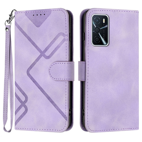 Line Pattern Skin Feel Leather Phone Case, For OPPO Reno8 5G, For OPPO A36 / A76 / A96 / K10 4G, For OPPO Reno6 Z 5G/Reno5 F/Reno5 Lite, For OPPO A16, For OPPO A16 4G/A55 5G/A53s 5G, For OPPO Reno6 Pro+ 5G, For OPPO A94 4G/A95 5G/Reno5 Z               ...