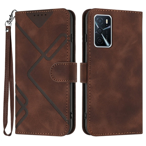 Line Pattern Skin Feel Leather Phone Case, For OPPO Reno8 5G, For OPPO A36 / A76 / A96 / K10 4G, For OPPO Reno6 Z 5G/Reno5 F/Reno5 Lite, For OPPO A16, For OPPO A16 4G/A55 5G/A53s 5G, For OPPO Reno6 Pro+ 5G, For OPPO A94 4G/A95 5G/Reno5 Z               ...