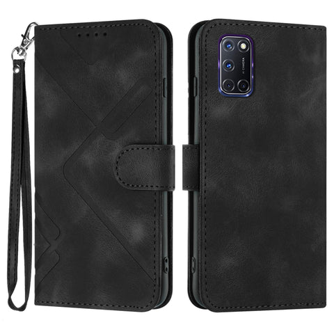Line Pattern Skin Feel Leather Phone Case, For OPPO A74 5G/A93 5G/A54 5G, For OPPO Reno5 4G / 5G / Find X3 Lite, For OPPO A15 / A15s, For OPPO A53s / A32 / A53, For OPPO A52 / A72 / A92, For OPPO A9 2020/A5 2020