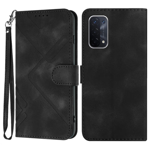 Line Pattern Skin Feel Leather Phone Case, For OPPO A74 5G/A93 5G/A54 5G, For OPPO Reno5 4G / 5G / Find X3 Lite, For OPPO A15 / A15s, For OPPO A53s / A32 / A53, For OPPO A52 / A72 / A92, For OPPO A9 2020/A5 2020