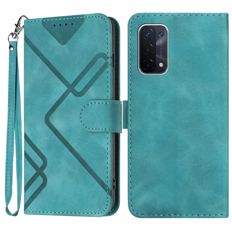 Line Pattern Skin Feel Leather Phone Case, For OPPO A74 5G/A93 5G/A54 5G, For OPPO Reno5 4G / 5G / Find X3 Lite, For OPPO A15 / A15s, For OPPO A53s / A32 / A53, For OPPO A52 / A72 / A92, For OPPO A9 2020/A5 2020