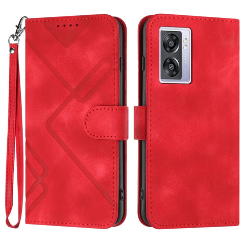 Line Pattern Skin Feel Leather Phone Case, For OPPO A1 Pro / Reno8 T 5G Global, For OPPO A77 4G Global, For OPPO A98 5G, For OPPO A17, For OPPO A57e 4G Global/A57s 4G Global, For OPPO A57s 4G/A77 5G/A57 5G, For OPPO A57 5G/A77 5G/A57 4G Global         ...