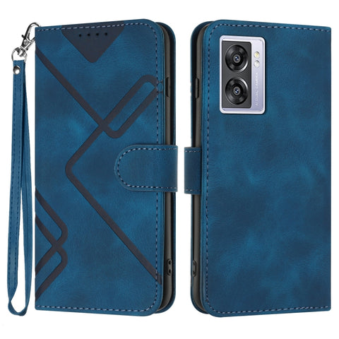 Line Pattern Skin Feel Leather Phone Case, For OPPO A1 Pro / Reno8 T 5G Global, For OPPO A77 4G Global, For OPPO A98 5G, For OPPO A17, For OPPO A57e 4G Global/A57s 4G Global, For OPPO A57s 4G/A77 5G/A57 5G, For OPPO A57 5G/A77 5G/A57 4G Global         ...