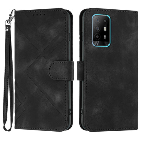 Line Pattern Skin Feel Leather Phone Case, For OPPO Reno8 5G, For OPPO A36 / A76 / A96 / K10 4G, For OPPO Reno6 Z 5G/Reno5 F/Reno5 Lite, For OPPO A16, For OPPO A16 4G/A55 5G/A53s 5G, For OPPO Reno6 Pro+ 5G, For OPPO A94 4G/A95 5G/Reno5 Z               ...