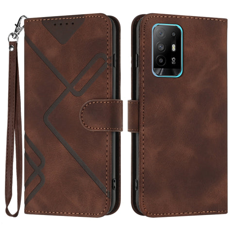 Line Pattern Skin Feel Leather Phone Case, For OPPO Reno8 5G, For OPPO A36 / A76 / A96 / K10 4G, For OPPO Reno6 Z 5G/Reno5 F/Reno5 Lite, For OPPO A16, For OPPO A16 4G/A55 5G/A53s 5G, For OPPO Reno6 Pro+ 5G, For OPPO A94 4G/A95 5G/Reno5 Z               ...