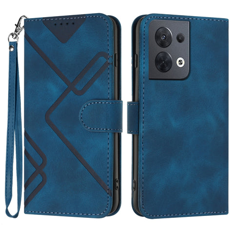 Line Pattern Skin Feel Leather Phone Case, For OPPO Reno8 5G, For OPPO A36 / A76 / A96 / K10 4G, For OPPO Reno6 Z 5G/Reno5 F/Reno5 Lite, For OPPO A16, For OPPO A16 4G/A55 5G/A53s 5G, For OPPO Reno6 Pro+ 5G, For OPPO A94 4G/A95 5G/Reno5 Z               ...