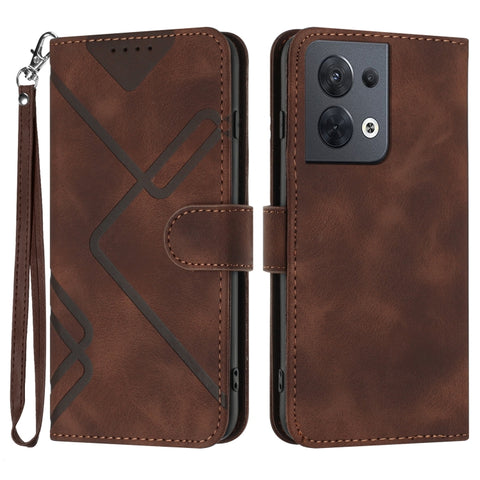 Line Pattern Skin Feel Leather Phone Case, For OPPO Reno8 5G, For OPPO A36 / A76 / A96 / K10 4G, For OPPO Reno6 Z 5G/Reno5 F/Reno5 Lite, For OPPO A16, For OPPO A16 4G/A55 5G/A53s 5G, For OPPO Reno6 Pro+ 5G, For OPPO A94 4G/A95 5G/Reno5 Z               ...