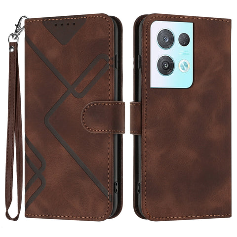 Line Pattern Skin Feel Leather Phone Case, For OPPO A1 Pro / Reno8 T 5G Global, For OPPO A77 4G Global, For OPPO A98 5G, For OPPO A17, For OPPO A57e 4G Global/A57s 4G Global, For OPPO A57s 4G/A77 5G/A57 5G, For OPPO A57 5G/A77 5G/A57 4G Global         ...