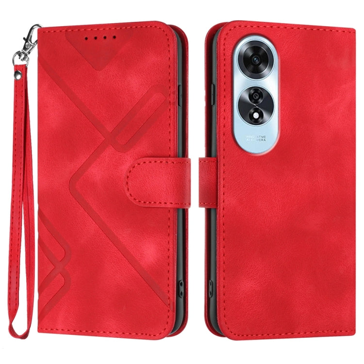 Line Pattern Skin Feel Leather Phone Case, For OPPO A60, For OPPO Reno11 F / F25 Pro, For OPPO A38 /  A18, For OPPO Find X8 Pro, For OPPO A78 5G / A1x, For OPPO Reno8 T 4G, For OPPO Find X6 Pro, For OPPO Find X6