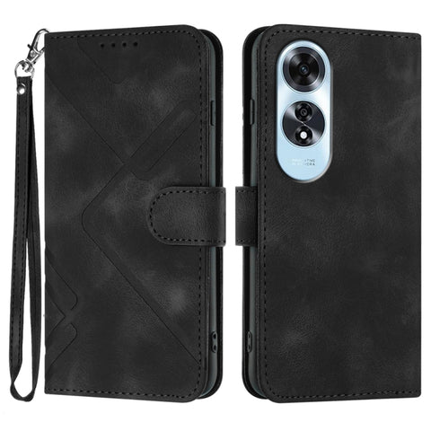 Line Pattern Skin Feel Leather Phone Case, For OPPO A60, For OPPO Reno11 F / F25 Pro, For OPPO A38 /  A18, For OPPO Find X8 Pro, For OPPO A78 5G / A1x, For OPPO Reno8 T 4G, For OPPO Find X6 Pro, For OPPO Find X6