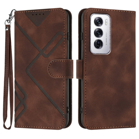 Line Pattern Skin Feel Leather Phone Case, For OPPO K13 5G, For OPPO Find X8s+, For OPPO Find X8s, For OPPO Find X8 Ultra, For OPPO A5 Pro 5G, For OPPO Reno13 F 4G / 5G, For OPPO Find X8, For OPPO Reno12 Global
