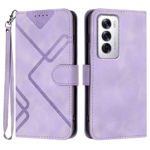 Line Pattern Skin Feel Leather Phone Case, For OPPO K13 5G, For OPPO Find X8s+, For OPPO Find X8s, For OPPO Find X8 Ultra, For OPPO A5 Pro 5G, For OPPO Reno13 F 4G / 5G, For OPPO Find X8, For OPPO Reno12 Global